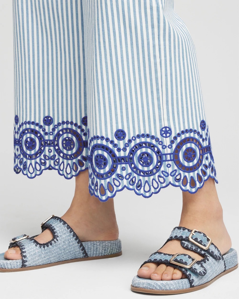 Chico's - Eyelet High-Rise Wide Cropped Jeans