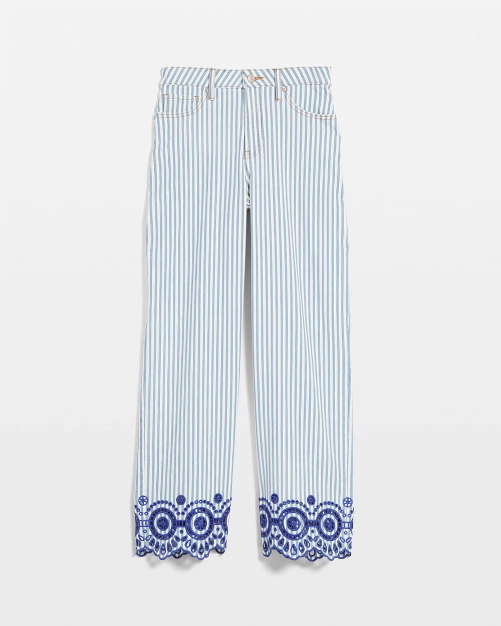 Chico's - Eyelet High-Rise Wide Cropped Jeans
