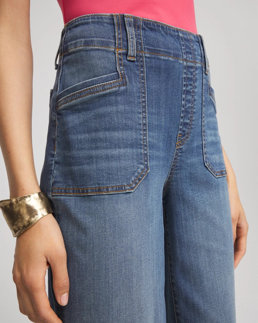 Chico's - Pull-On Cropped Wide-Leg Frayed Jeans