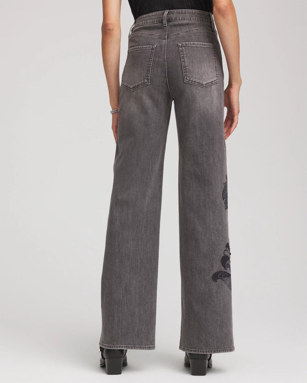 Chico's - Printed High-Rise Wide-Leg Jean