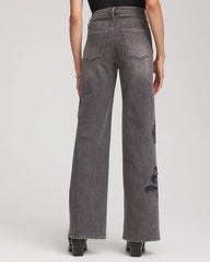 Chico's - Printed High-Rise Wide-Leg Jean