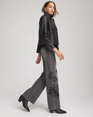 Chico's - Printed High-Rise Wide-Leg Jean