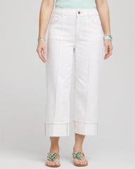 Chico's - Pintuck High-Cuff Cropped Jeans