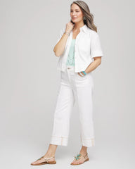 Chico's - Pintuck High-Cuff Cropped Jeans