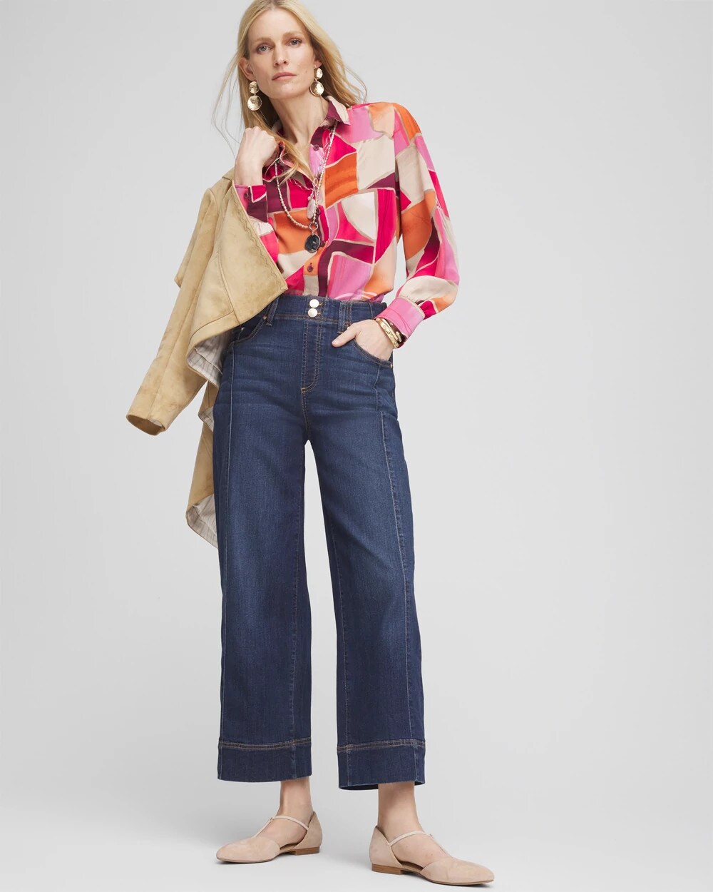 Chico's - Pull-On Wide-Leg Cropped Jeans