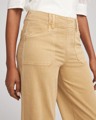 Chico's - Neutral Pull-On Cropped Wide-Leg Frayed Jeans