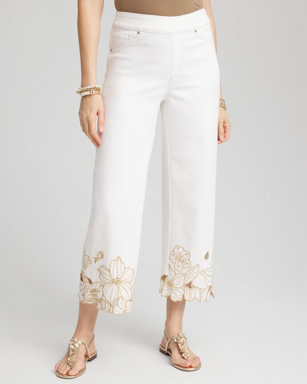 Chico's - Pull-On Embellished Cropped Jeans