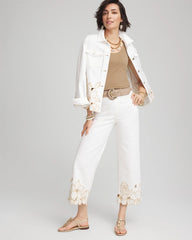 Chico's - Pull-On Embellished Cropped Jeans