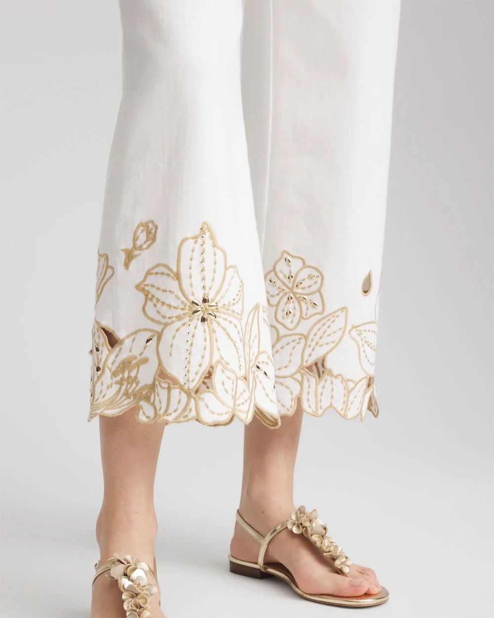 Chico's - Pull-On Embellished Cropped Jeans