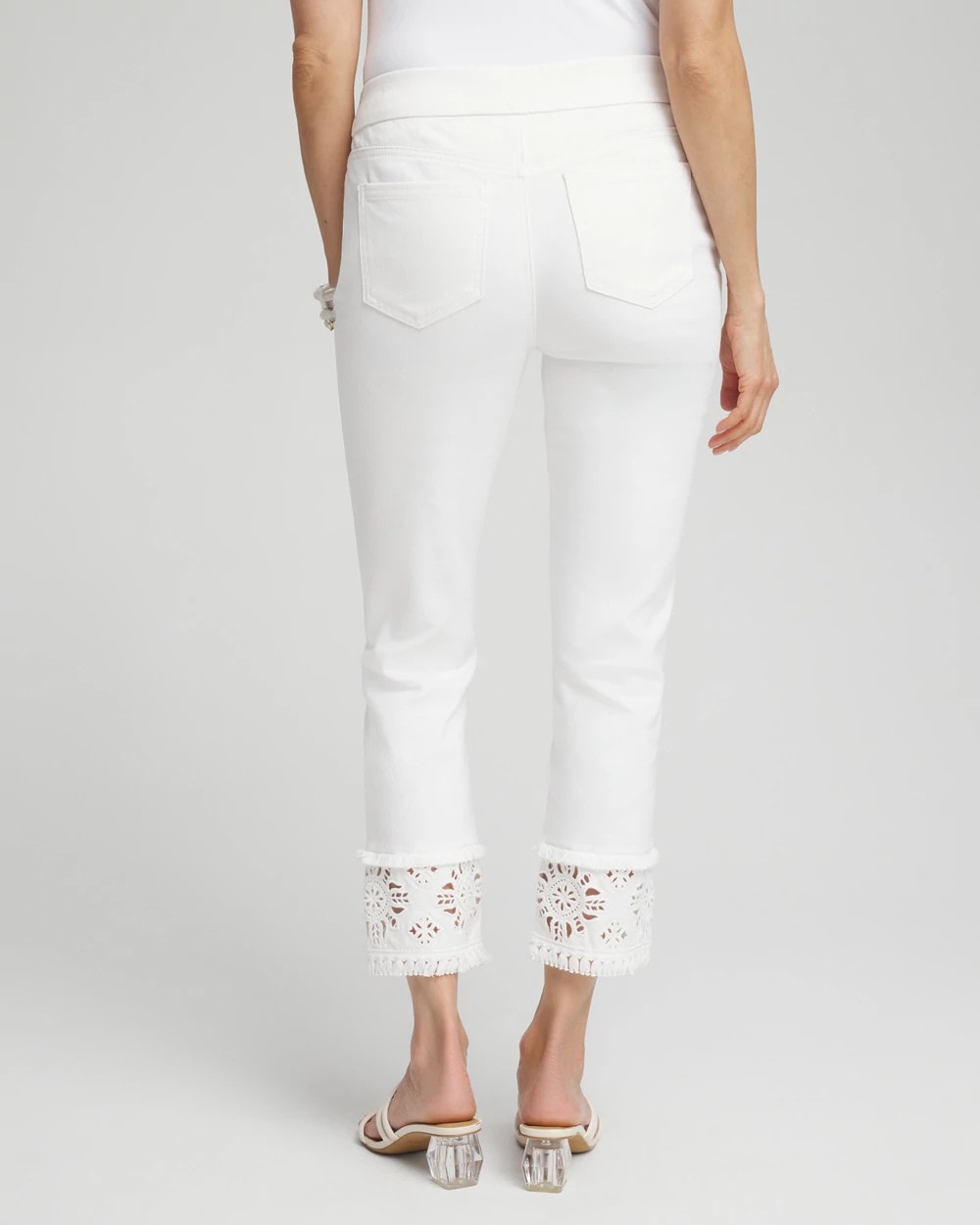 Chico's - No Stain Embellished Pull-on Cropped Jeans
