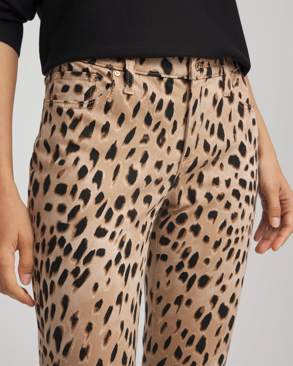 Chico's - Leopard Girlfriend Slim Ankle Jeans