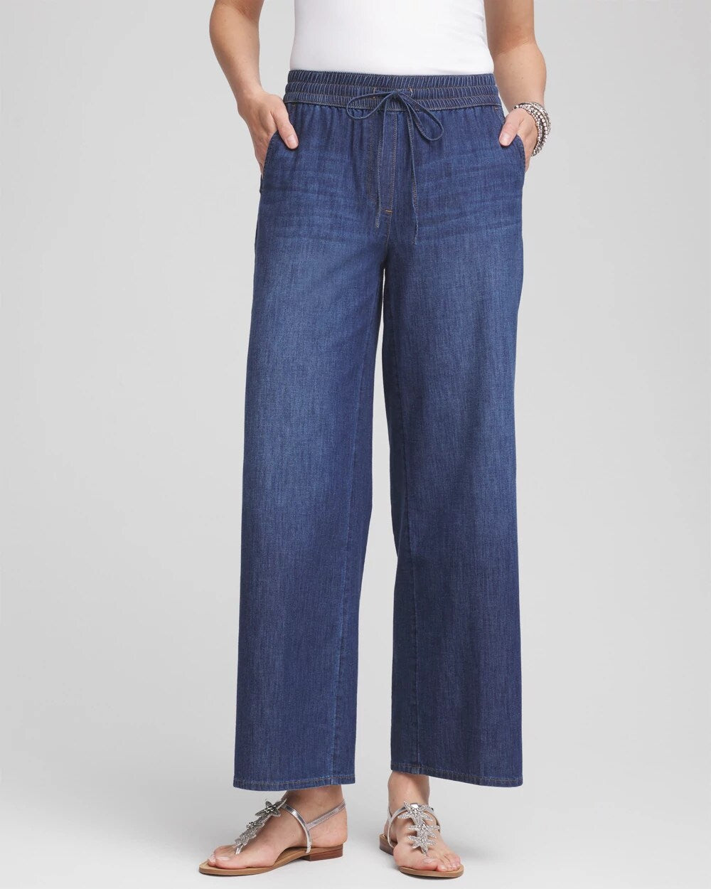 Chico's - Lightweight Drawstring Ankle Jeans
