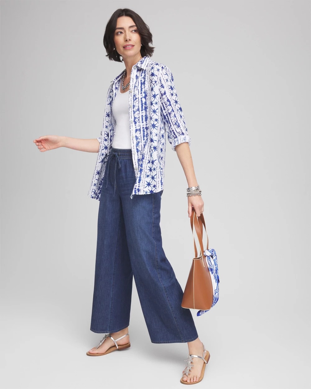 Chico's - Lightweight Drawstring Ankle Jeans