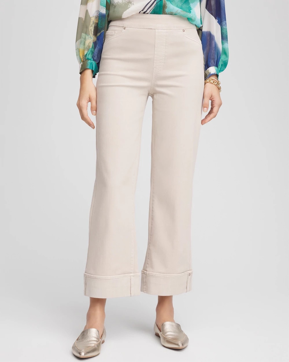 Chico's - Pull-On Wide Leg Cuffed Jeans
