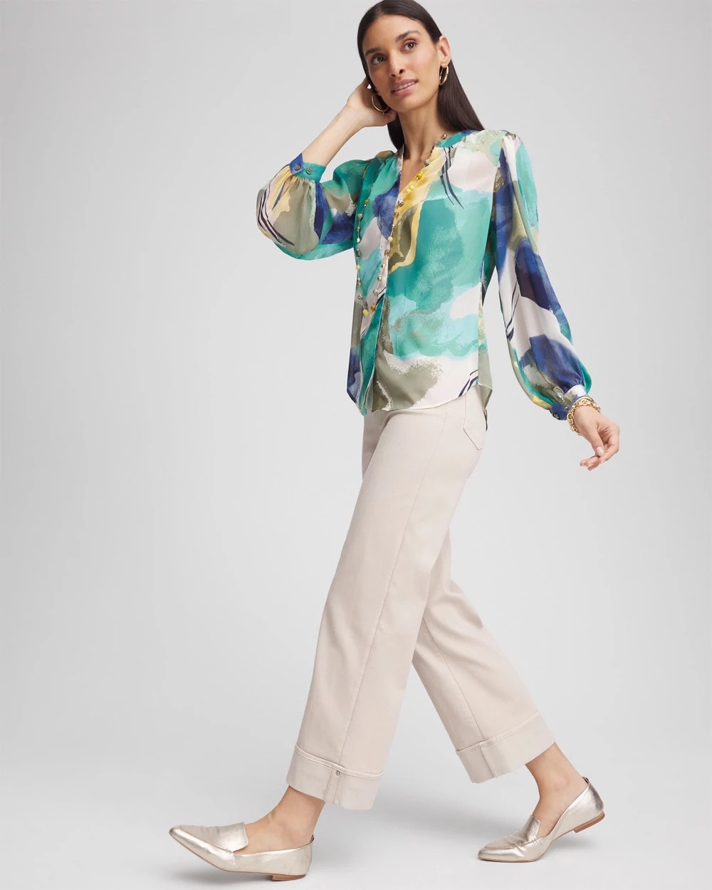 Chico's - Pull-On Wide Leg Cuffed Jeans