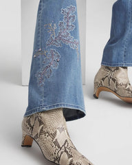 Chico's - Embellished High Rise Wide Leg Jeans