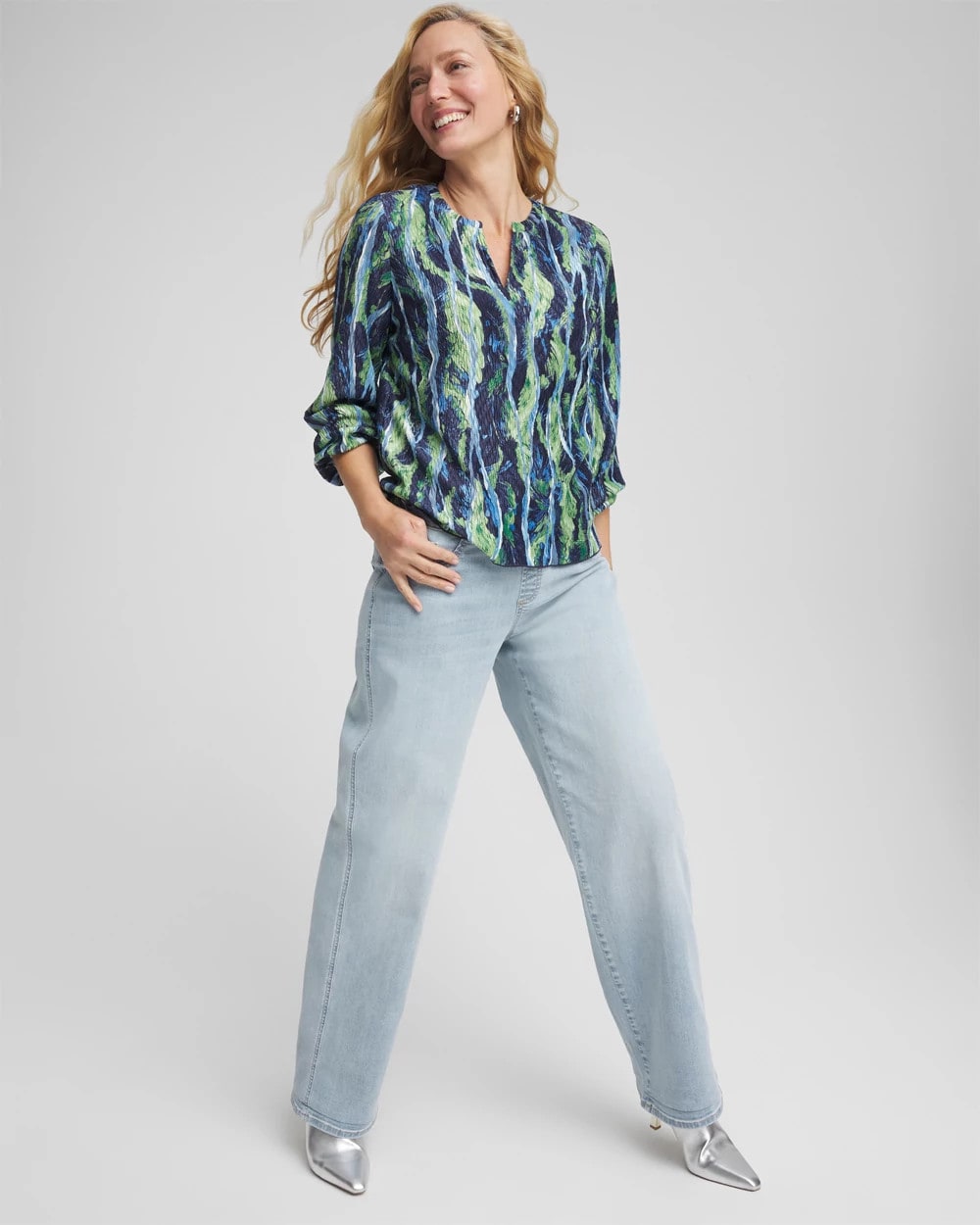 Chico's - Petite Pull-On Wide-Leg Jeans