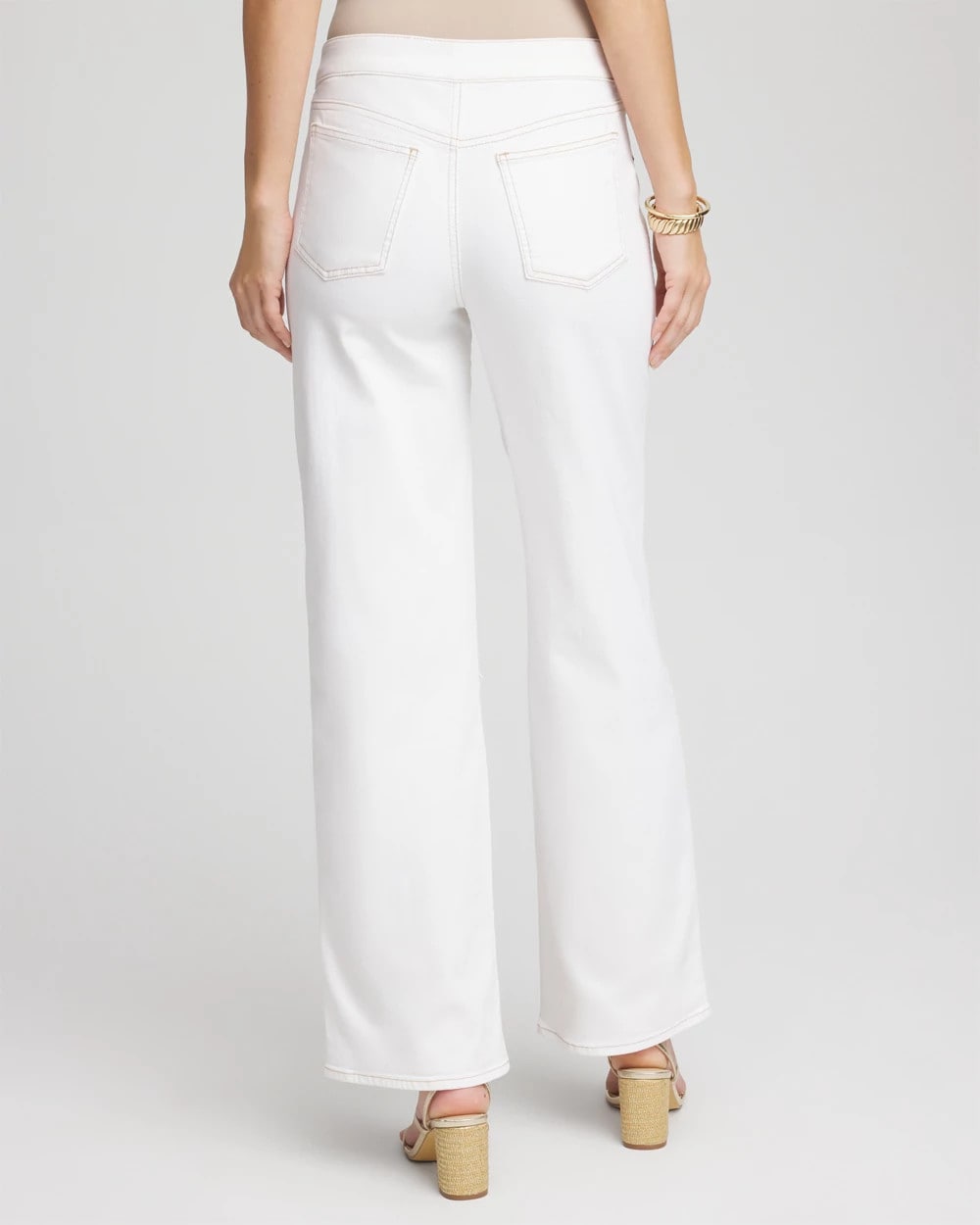 Chico's - Petite Seeded Pull-On Wide-Leg Jeans