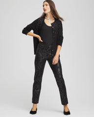 Chico's - Juliet Black Foiled  Slim Ankle Pants