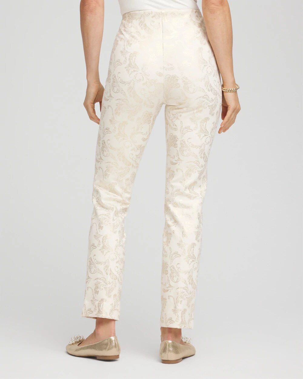 Chico's - Juliet Golden Foiled Slim Ankle Pants