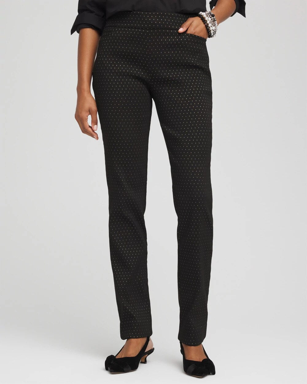 Chico's - Brigitte™ Slim Full-Length Jacquard Pants