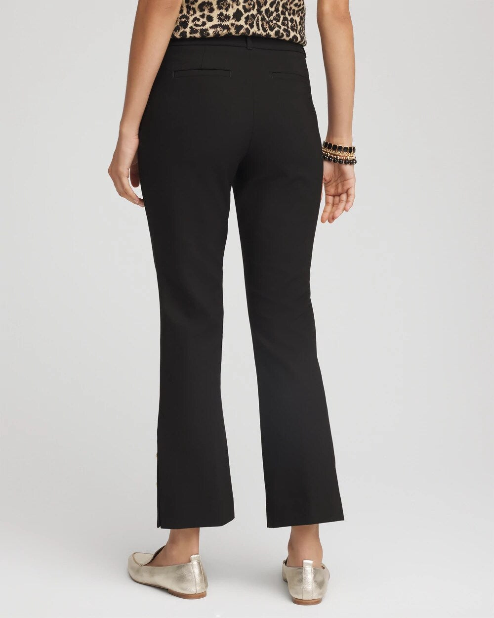 Chico's - Bi-Stretch Flared Button-Hem Cropped Pants
