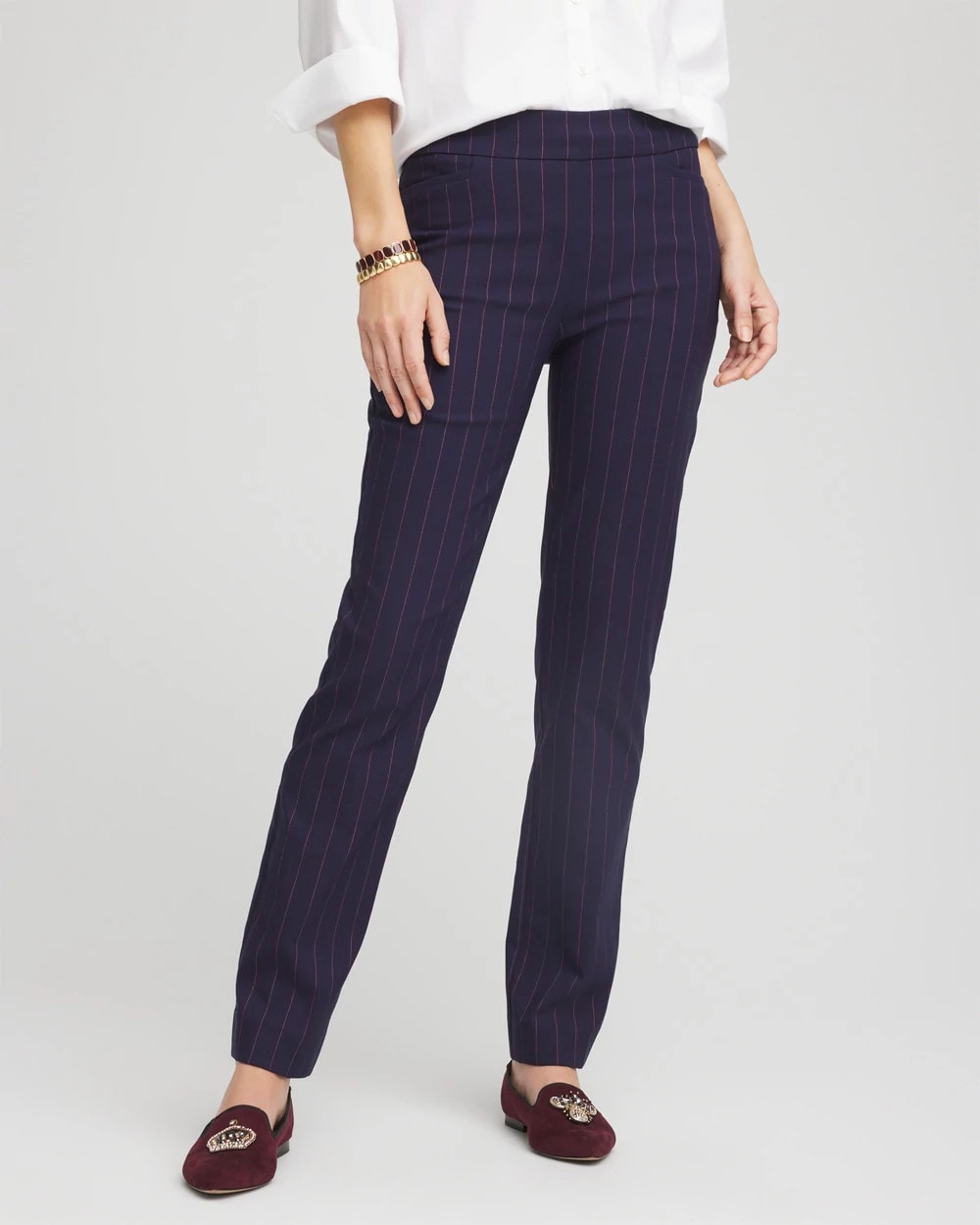 Chico's - Shadow Stripe Brigitte™ Slim Pull-On Pants