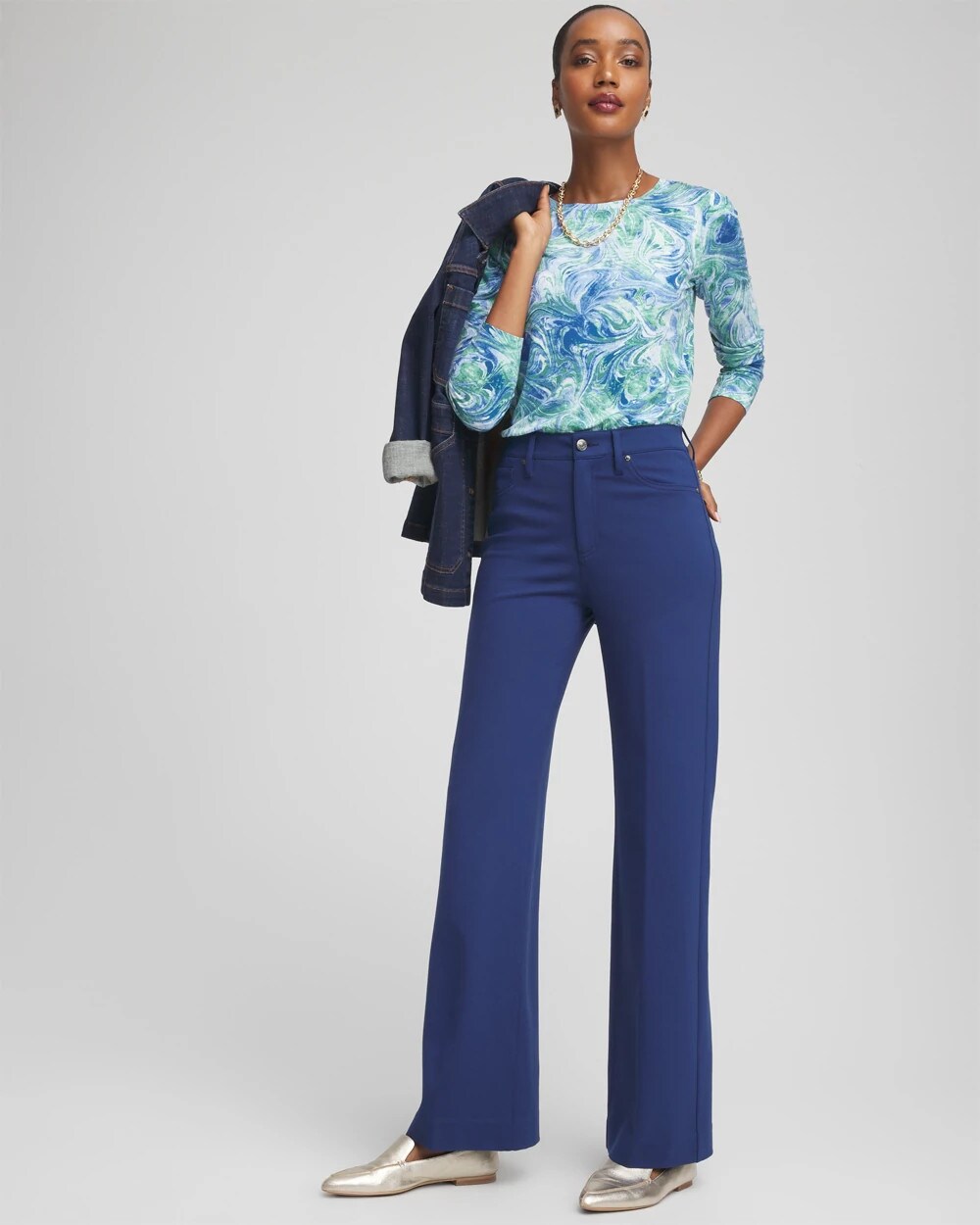 Chico's - Five-Pocket Wide-Leg Ponte Pants