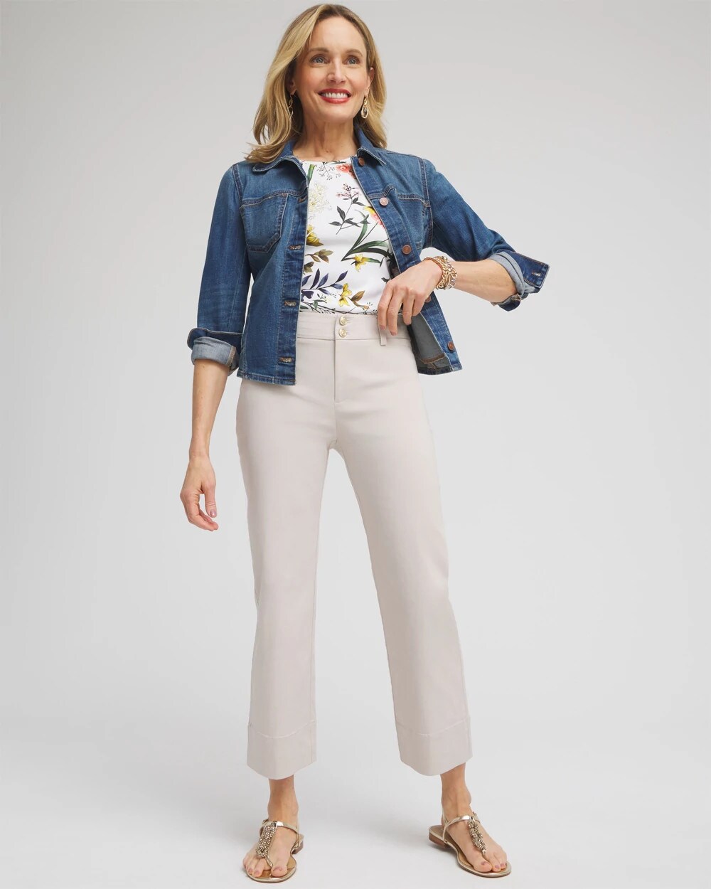 Chico's - Trapunto Straight Leg Cropped Pants