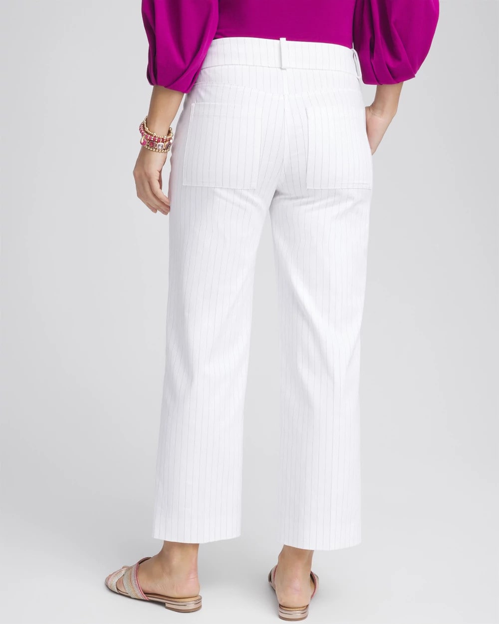 Chico's - Striped Straight-Leg Cropped Pants