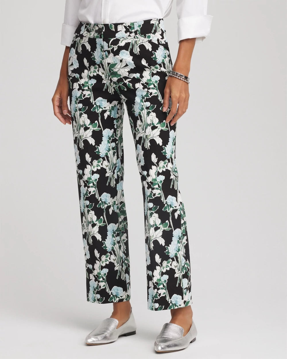 Chico's - Floral Emme Straight Ankle Pants