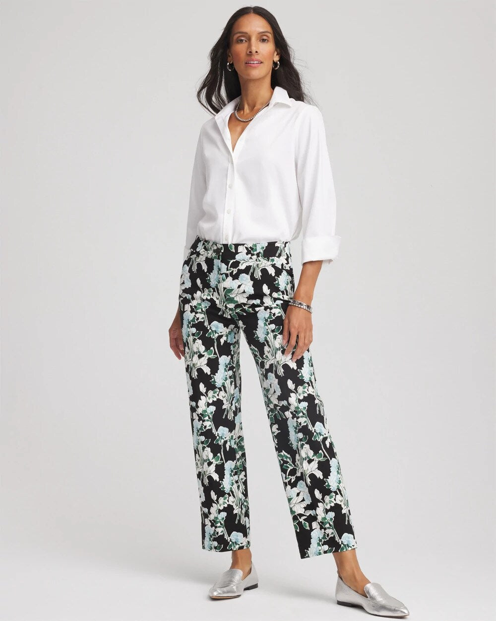 Chico's - Floral Emme Straight Ankle Pants