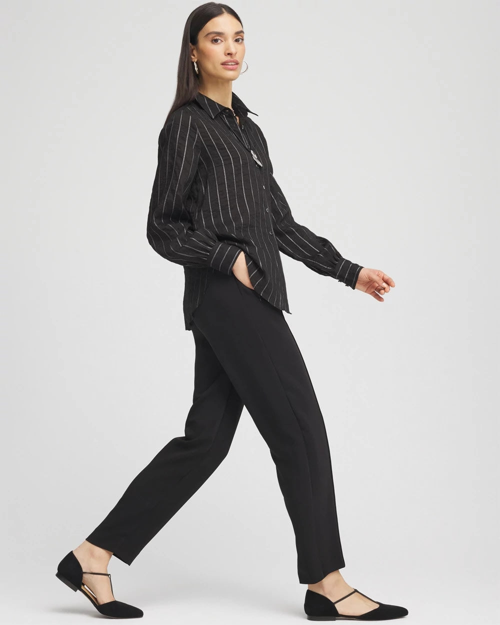 Chico's - Crepe Side-Zip Tapered Ankle Pants