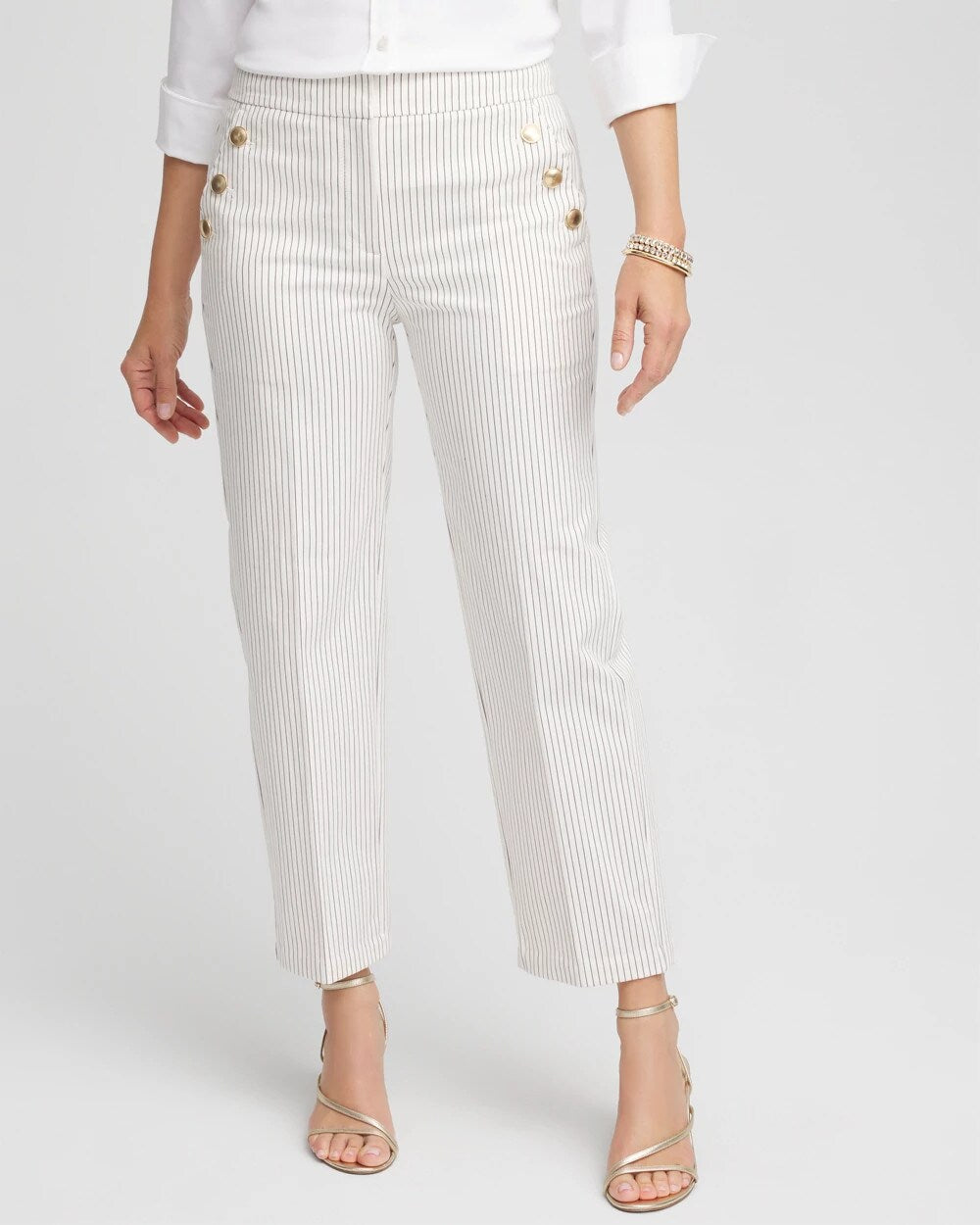 Chico's - Emme Striped Sailor Straight Crops