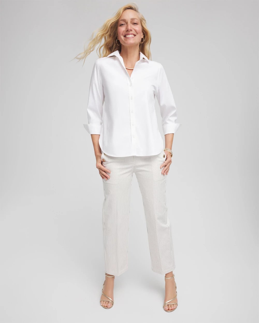 Chico's - Emme Striped Sailor Straight Crops