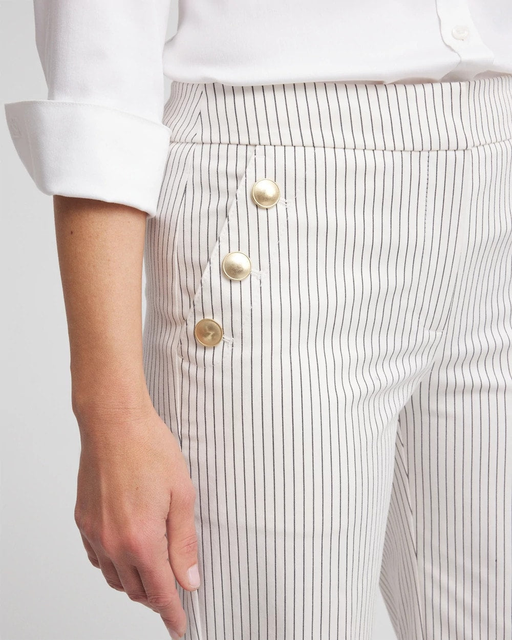 Chico's - Emme Striped Sailor Straight Crops