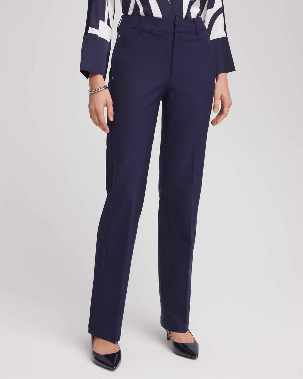 Chico's - Cotton Straight-Leg Trousers