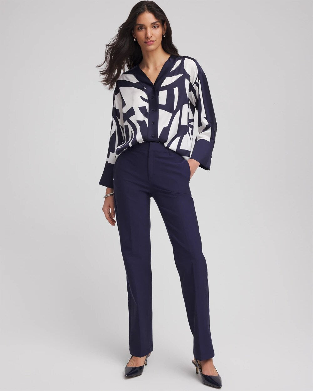 Chico's - Cotton Straight-Leg Trousers
