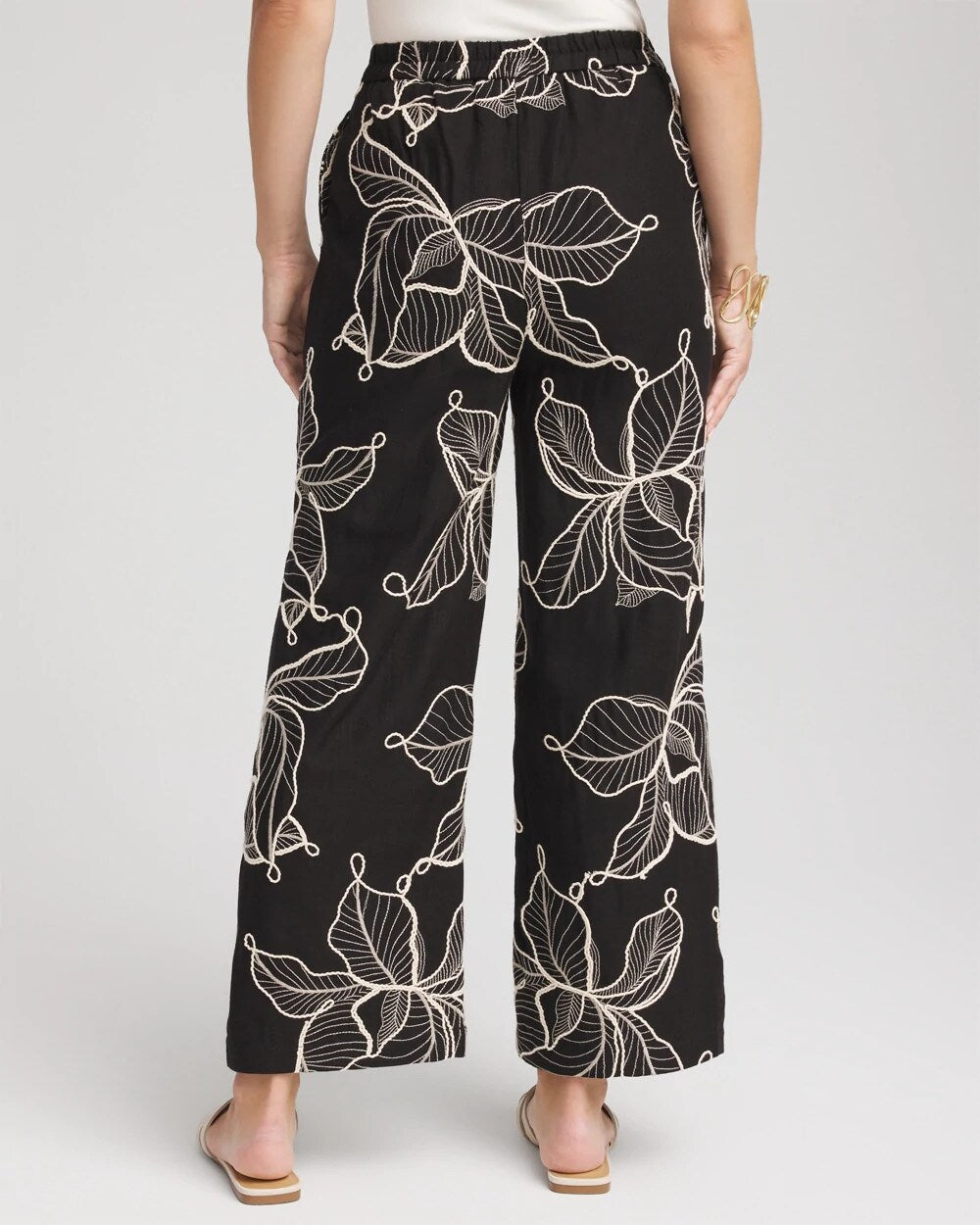 Chico's - Embroidered Wide-Leg Cropped Pants