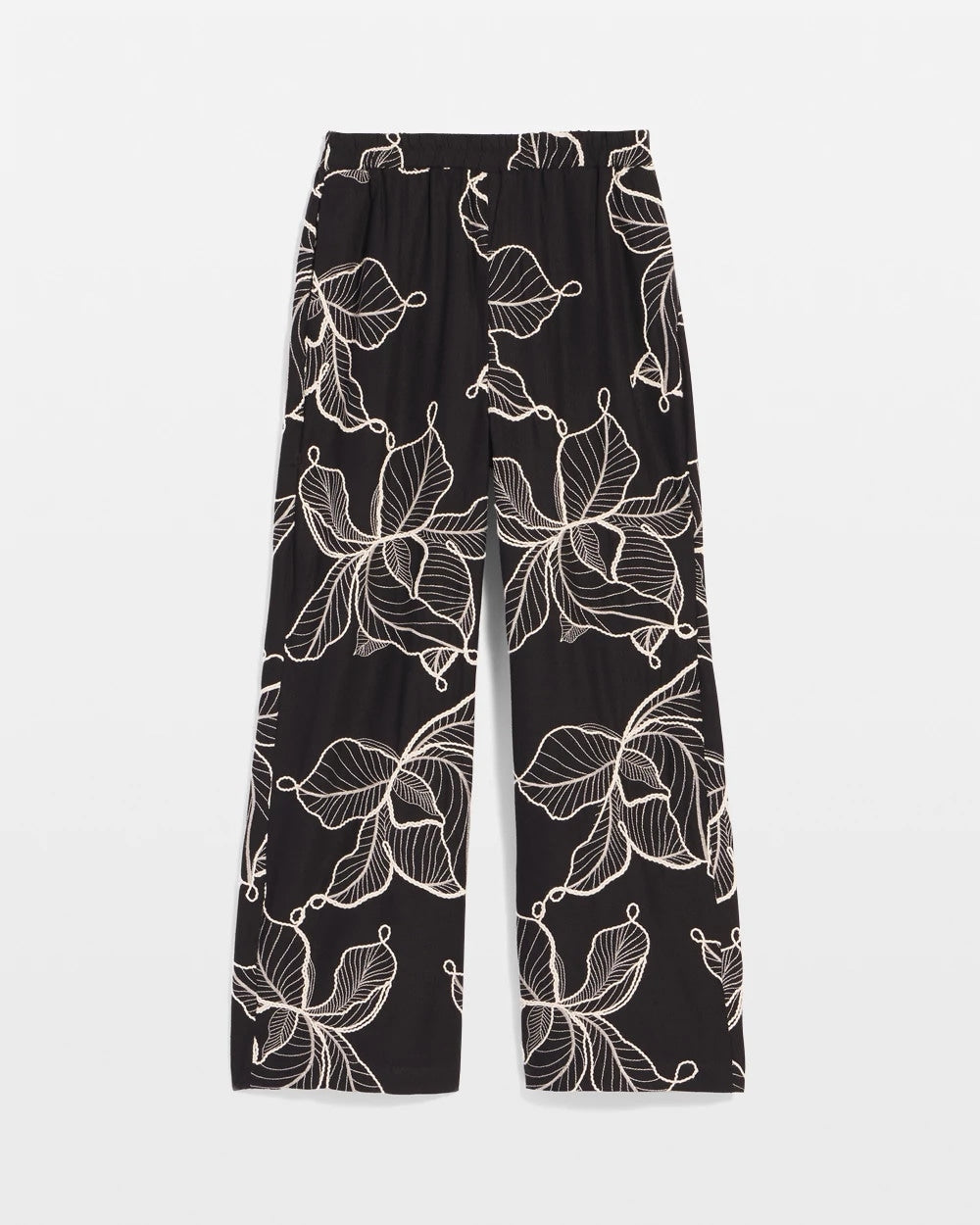 Chico's - Embroidered Wide-Leg Cropped Pants