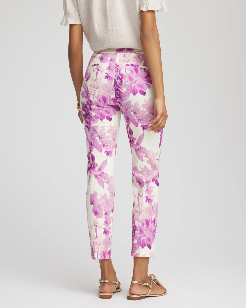 Chico's - Brigitte™ Floral Pull-On Slim Cropped Pants