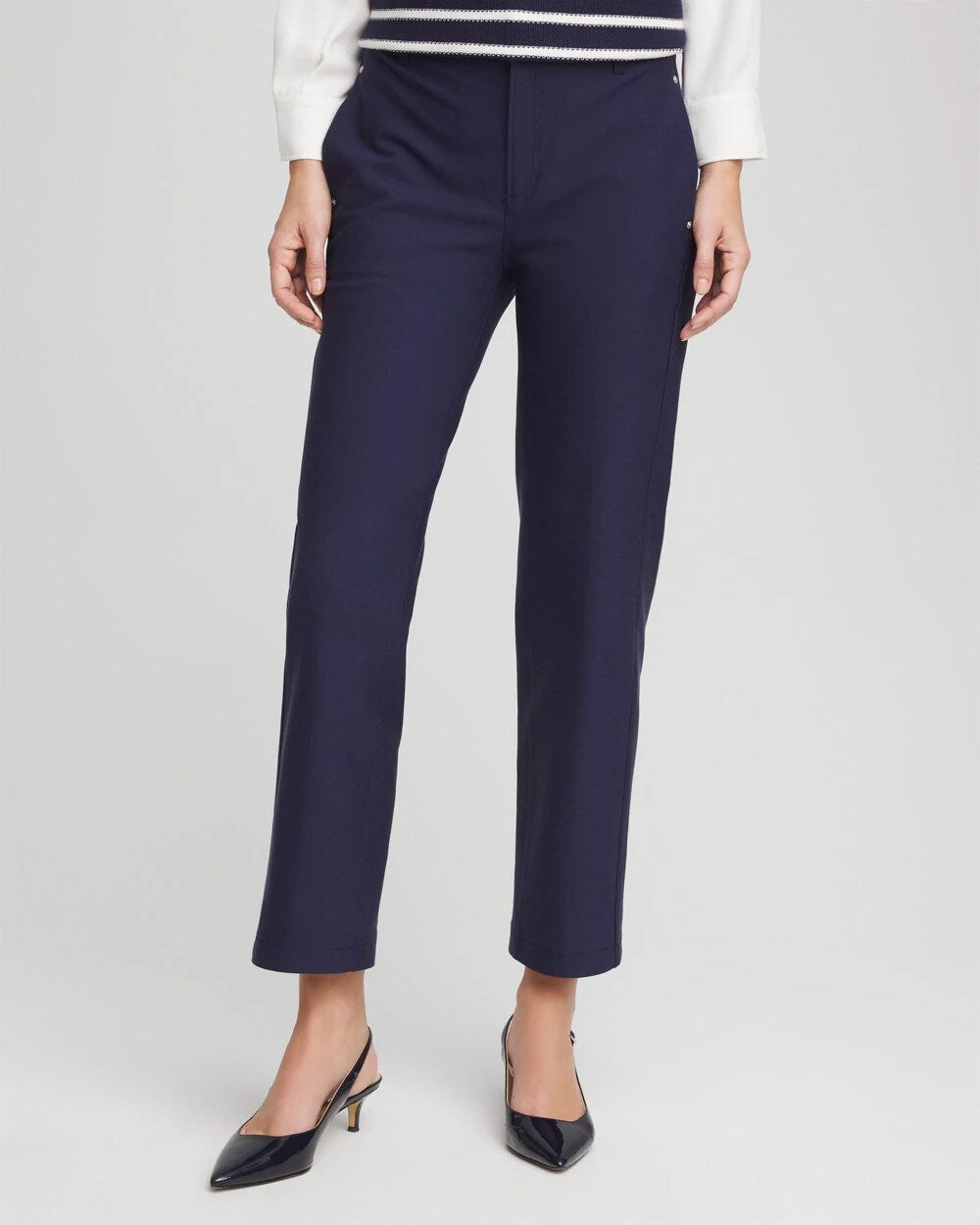 Chico's - Cotton Straight Ankle Trousers