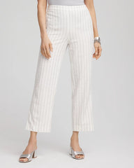 Chico's - Metallic Striped Straight Cropped Pants
