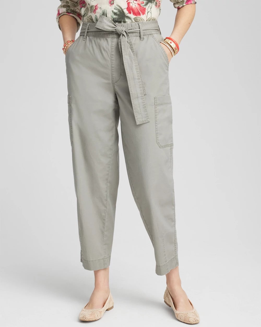Chico's - Poplin Pull-On Tapered-Leg Cropped Pants