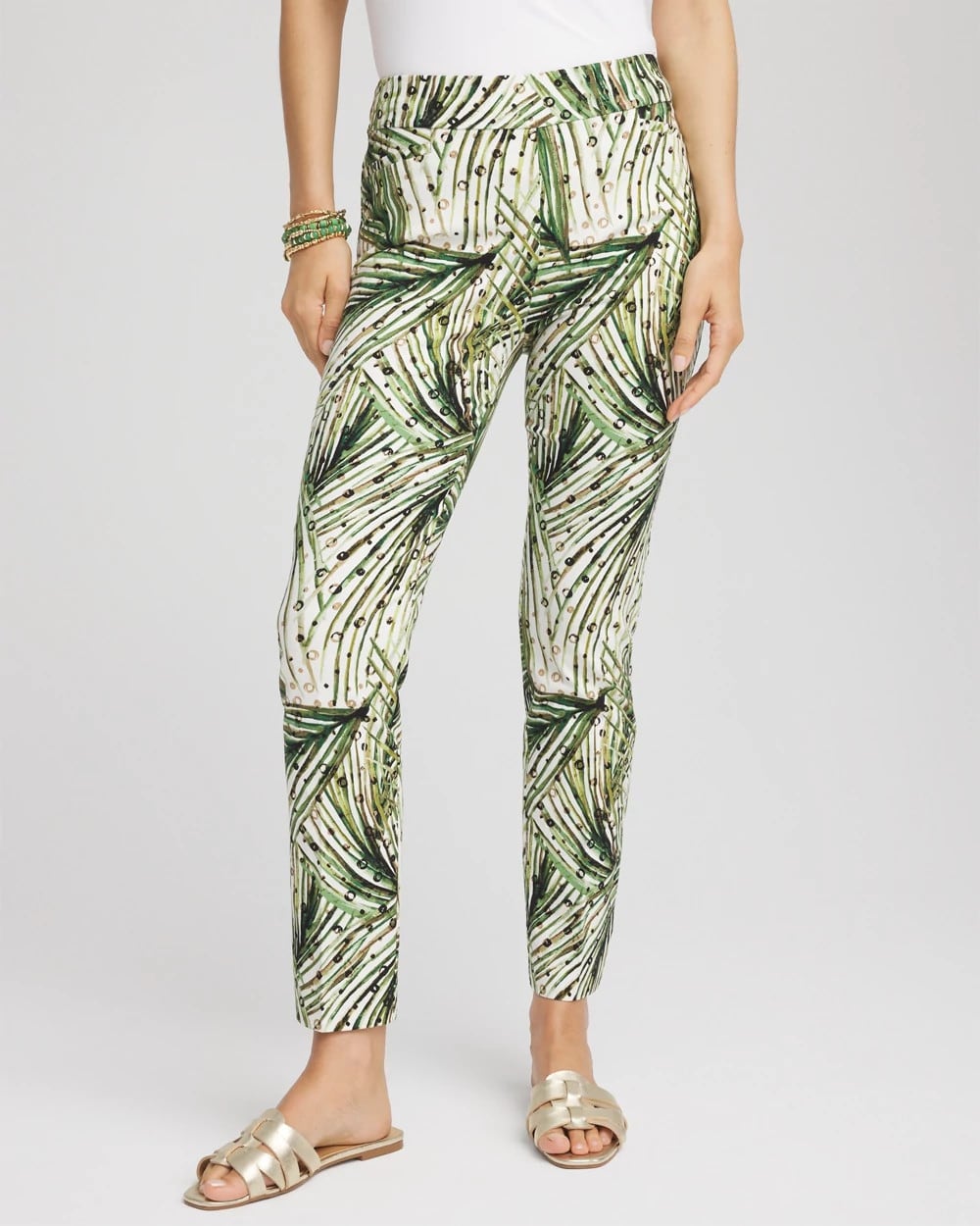 Chico's - Brigitte™ Slim Ankle Palm-Print Pants