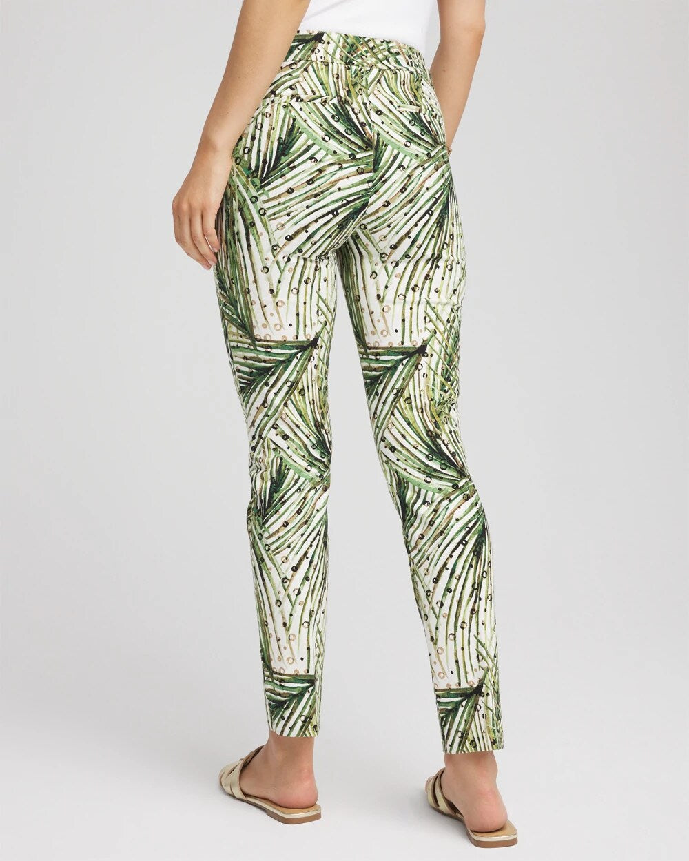 Chico's - Brigitte™ Slim Ankle Palm-Print Pants