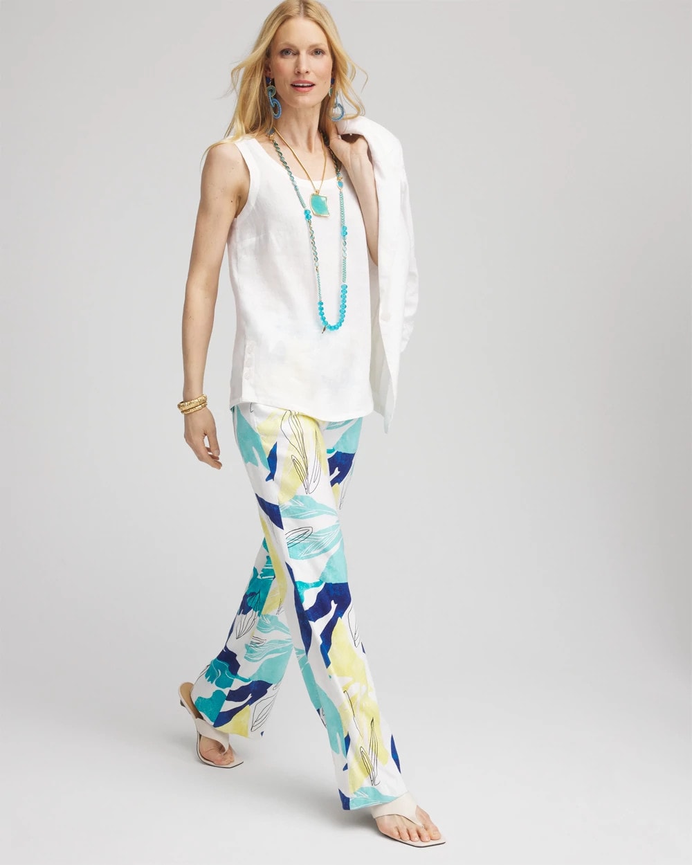 Chico's - Tropical Linen Stretch Relaxed Pants