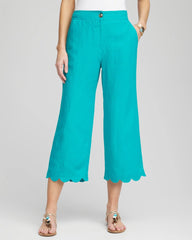 Chico's - Linen Scallop Hem Crop Pants