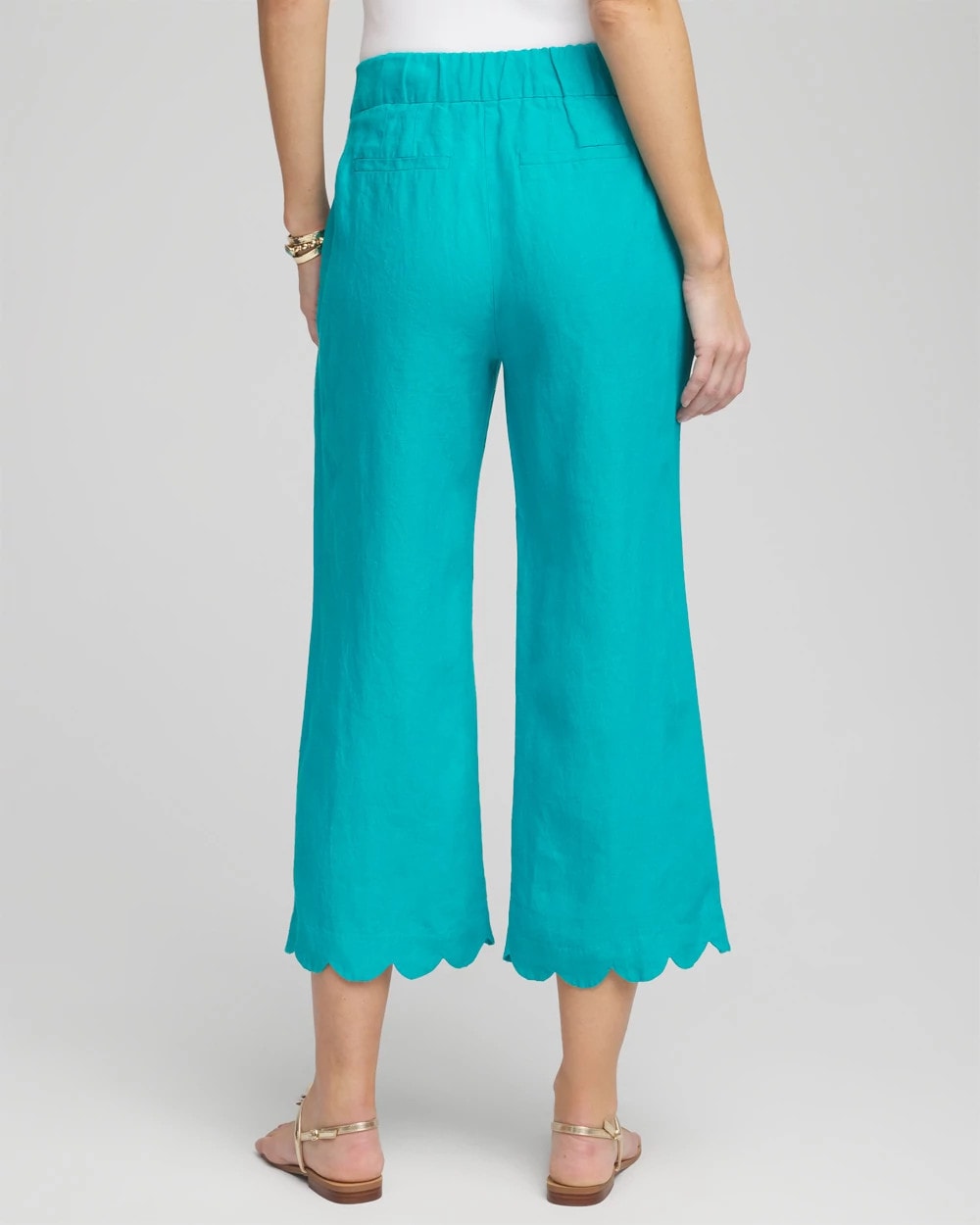 Chico's - Linen Scallop Hem Crop Pants