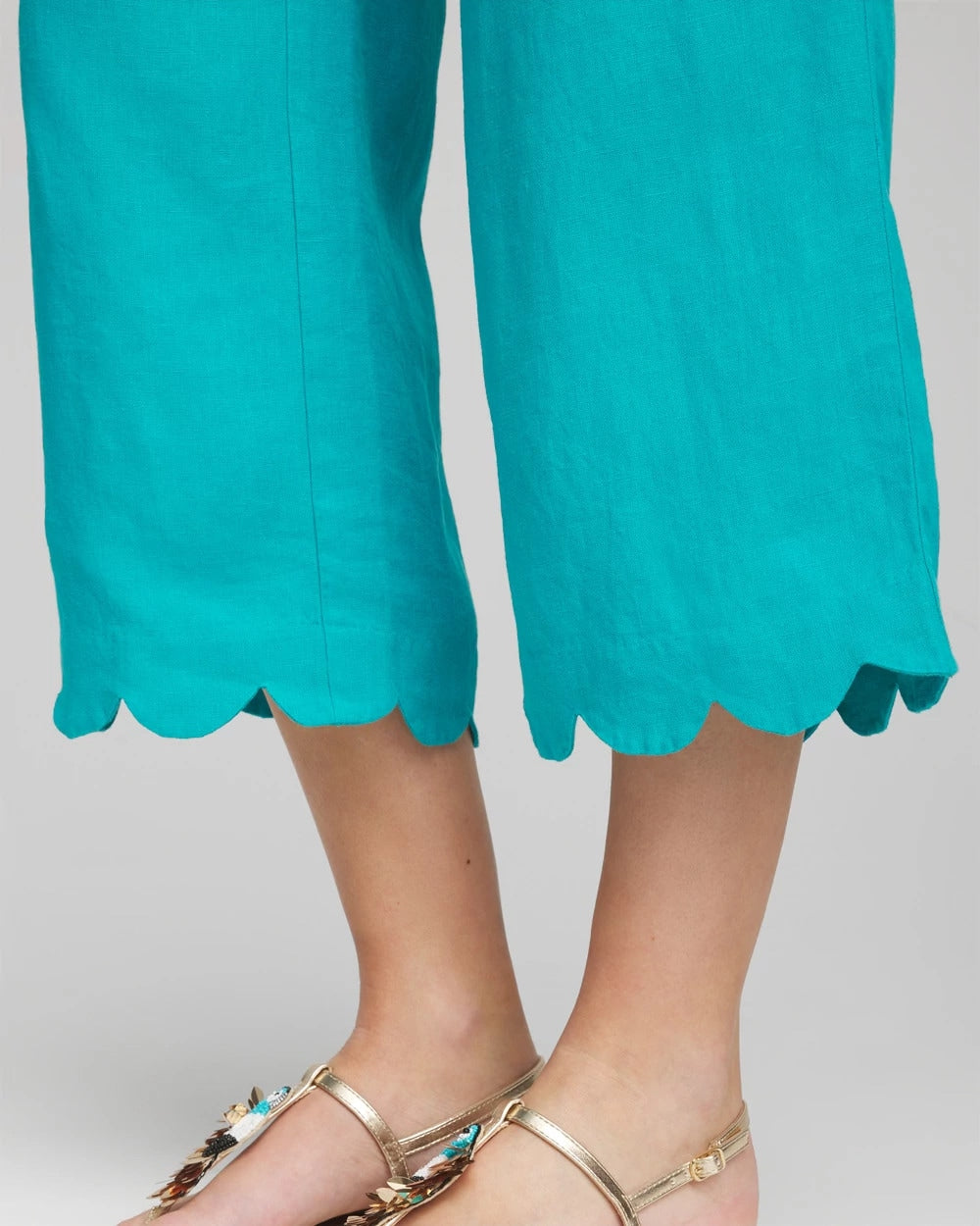 Chico's - Linen Scallop Hem Crop Pants